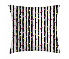 Colorful Dots and Stripes Pillow Cover