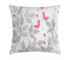 Retro Love Birds Pillow Cover