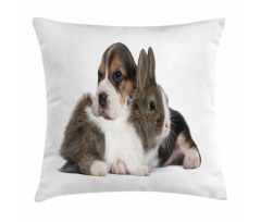 Rabbit Puppy Pet Friends Pillow Cover