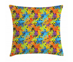 Color Splashes Funky Pillow Cover
