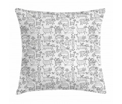 Kittens Pattern Pillow Cover