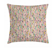 Hand Drawn Raindrops Motif Pillow Cover