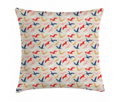 Pelicans Silhouettes Pillow Cover