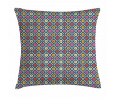 Checkered Floral Retro Pillow Cover