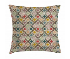 Colorful Dotted Squares Pillow Cover