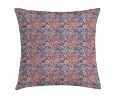 Colorful Blooms Curls Pillow Cover