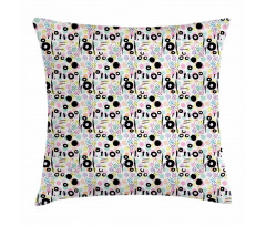 Colorful Dots Scribbles Pillow Cover