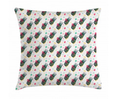 Sketch Style Fruits Pillow Cover