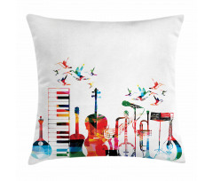 Colorful Instruments Pillow Cover