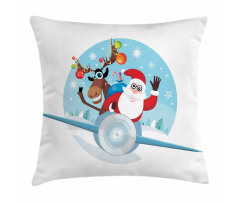Reindeer and Santa Pillow Cover