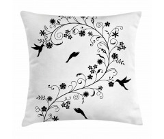 Curves Swirls Bird Pillow Cover