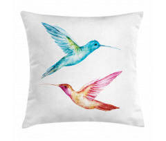 Colorful Hummingbird Pillow Cover