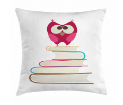 Owl Sitting on a Pile Pillow Cover