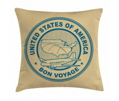 United States Map Plane Pillow Cover