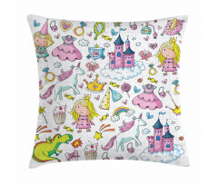 Girls Fairytale Theme Pillow Cover
