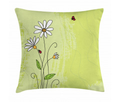 Chamomile Ladybugs Art Pillow Cover