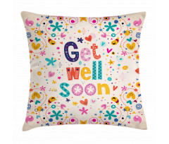 Get Well Soon Wish Cheery Pillow Cover