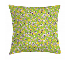 Herbs Blossoms Field Pillow Cover