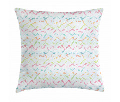 Pixel Zigzag Waves Pillow Cover