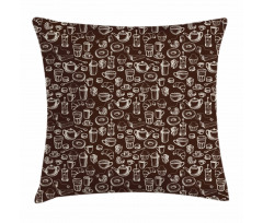 Doodle Tea Time Pillow Cover