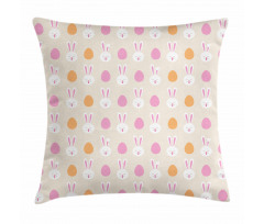 Bunny Faces and Eggs Pillow Cover