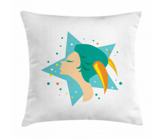 Woman and Horn Pillow Cover