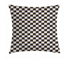 Checkered Dotted Tile Pillow Cover