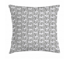 Funny Pony Stripes Doodle Pillow Cover