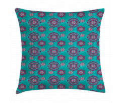 Medieval Floral Ornaments Pillow Cover