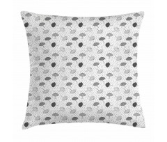 Greyscale Umbrellas Pillow Cover