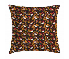Goldfinch Berry Pattern Pillow Cover