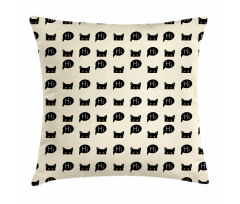 Black Kitties Saying Hi Pillow Cover