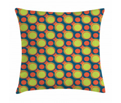 Orange and Green Circles Pillow Cover