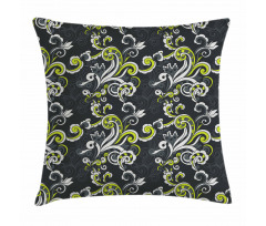 Vintage Foliage Swirls Pillow Cover