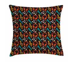 Notes and Headphones Pillow Cover