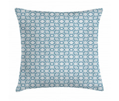Blue Toned Curls Design Pillow Cover