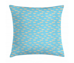 Hand Drawn Style Flock Pillow Cover