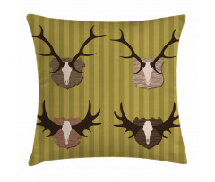 Deer Mous Horns Trophy Pillow Cover