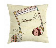 Keyboard Musical Note Pillow Cover