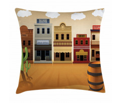 Wild West Village Town Pillow Cover