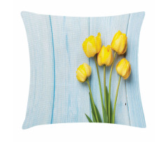 Yellow Flowers Rustic Pillow Cover