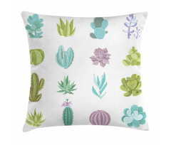 Tropical Desert Plants Pillow Cover