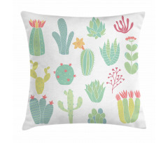 Hand Drawn Style Cacti Pillow Cover