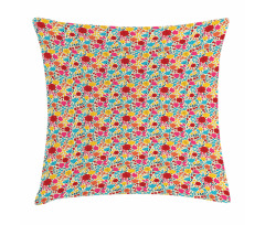 Silhouettes of Flowers Pillow Cover