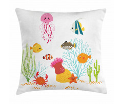 Cartoon Underwater Coral Pillow Cover