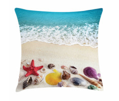 Sea Shells on Sandy Coast Pillow Cover