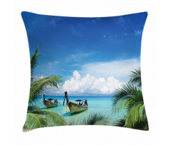 Palm Beach Fishing Boats Pillow Cover