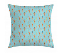 Watercolor Swimmers Pillow Cover