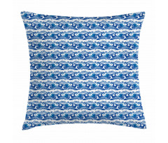 Swirling Ocean Waves Pillow Cover