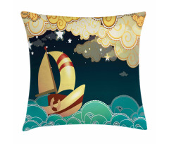 Fantasy Night Sea Waves Pillow Cover